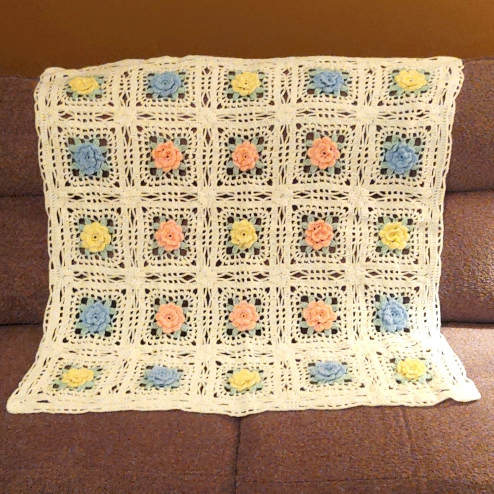 Hand Made crocheted baby/lap blanket